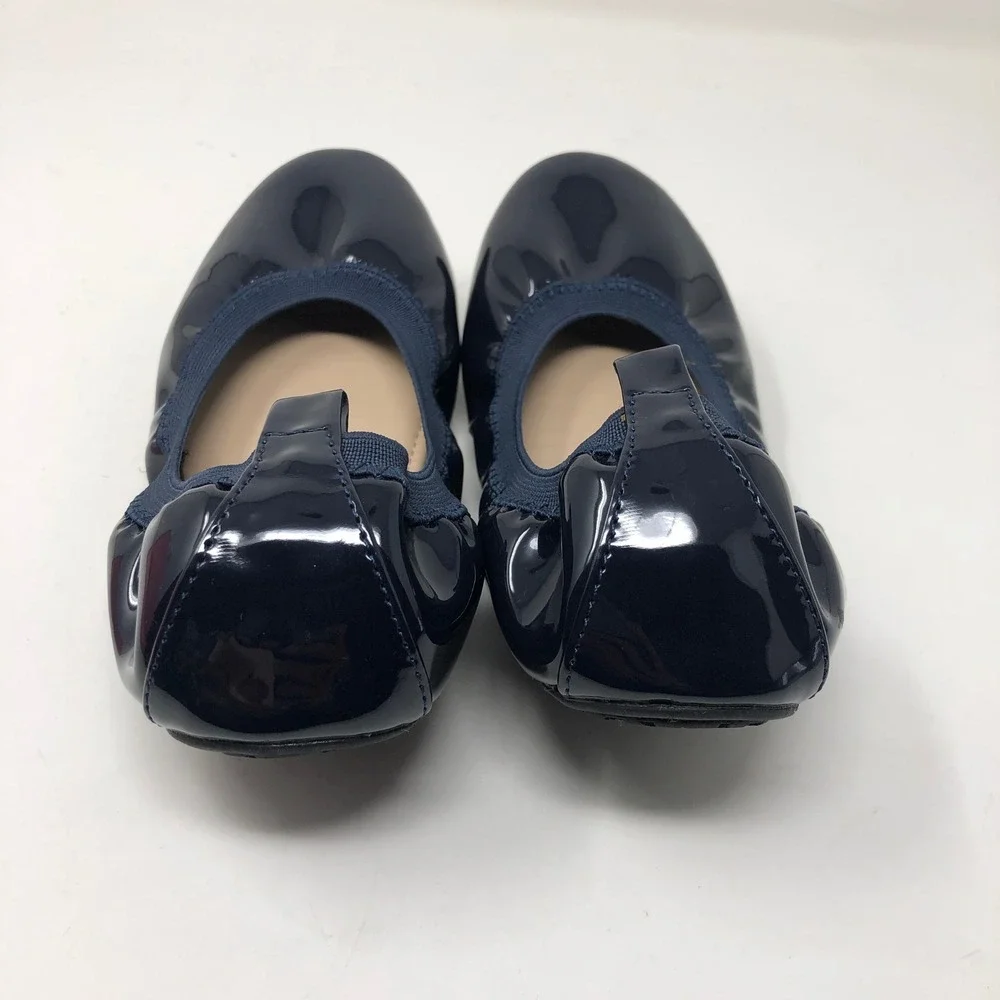 Yosi Samra‎ Ballet Flats Girls 3Y Kids Navy Patent Miss Samra Foldable Shoes